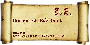 Berberich Róbert névjegykártya